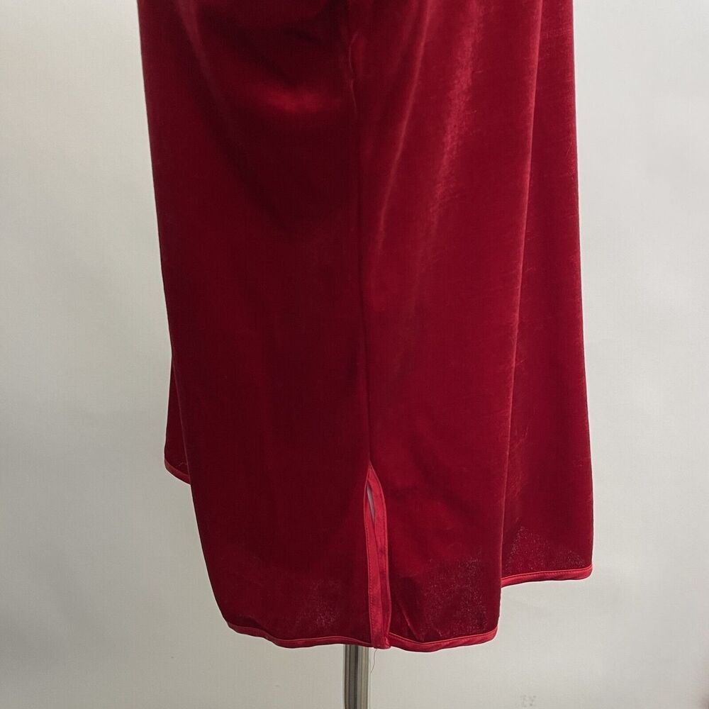 Oscar de la Renta Pink Label Women's Top Medium Large Red Velvet Velour - Picture 3 of 8
